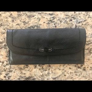 Coach slim wallet black leather gently used